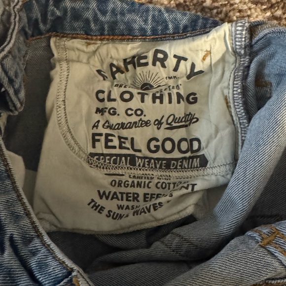 FAHERTY BLUE JEANS ORGANIC COTTON PANTS SIZE 27 STRAIGHT LEG - Picture 9 of 11